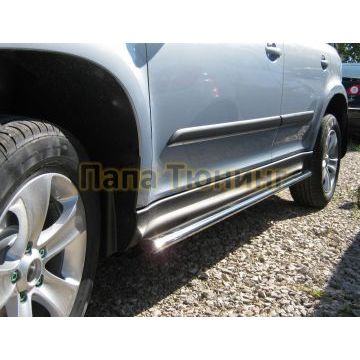 Пороги труба овальная 75x42 мм РусСталь для Skoda Yeti 2009-2013