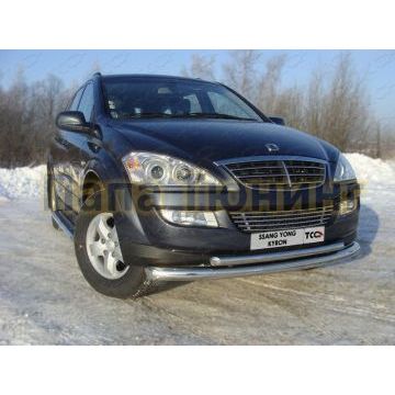 Защита передняя двойная 76/50 мм ТСС для SsangYong Kyron 2007-2015