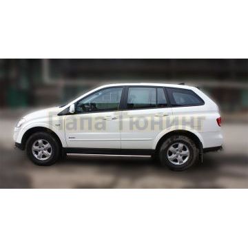 Пороги труба 60 мм ALFeco для Ssangyong Kyron 2007-2015
