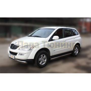 Пороги труба 60 мм ALFeco для Ssangyong Kyron 2007-2015