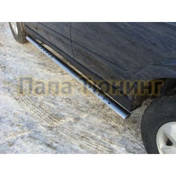 Пороги труба овальная с проступью 75х42 мм ТСС для SsangYong Kyron 2007-2015 Пороги труба овальная с проступью 75х42 мм ТСС для SsangYong Kyron 2007-2015
