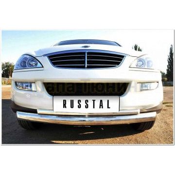Защита передняя двойная d76-d42 РусСталь для Ssangyong Kyron 2007-2015