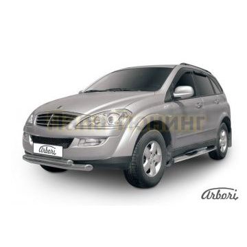 Защита передняя двойная 76-57 мм Slitkoff для SsangYong Kyron 2007-2015