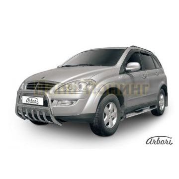 Кенгурин низкий с клыками 57 мм Slitkoff для SsangYong Kyron 2007-2015