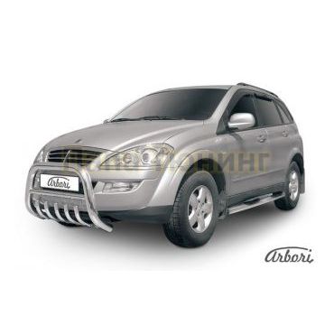 Кенгурин низкий с клыками 76 мм Slitkoff для SsangYong Kyron 2007-2015