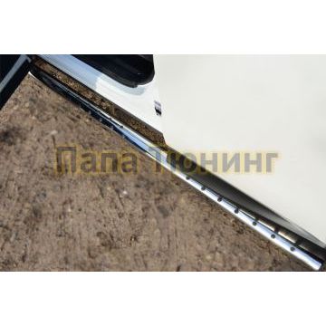 Пороги труба овальная с проступью 75х42 мм РусСталь для Subaru Forester SJ 2013-2016