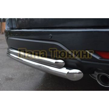 Защита заднего бампера двойная d57-d42 РусСталь для Subaru Forester SH 2008-2013