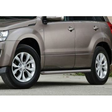 Защита штатных порогов 57 мм Rival для Suzuki Grand Vitara 2012-2015