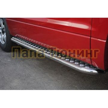 Пороги с площадкой алюминиевый лист d42 РусСталь для Suzuki Grand Vitara 2008-2011