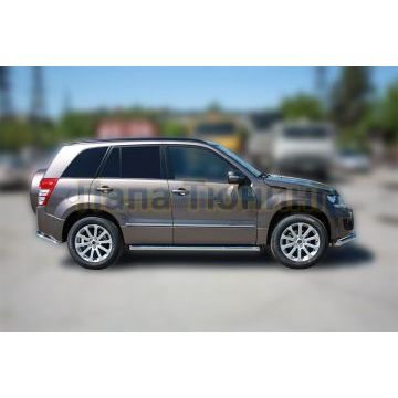 Пороги труба 60 мм ALFeco для Suzuki Grand Vitara 2012-2015