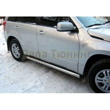 Пороги труба d57 вариант 3 РусСталь для Suzuki Grand Vitara 2005-2007