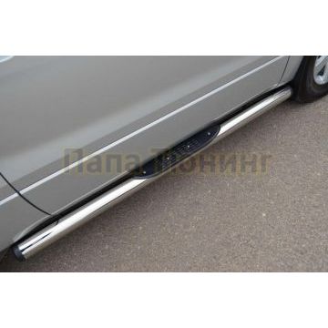 Пороги труба d76 с накладками вариант 2 РусСталь для Suzuki Grand Vitara 2005-2007