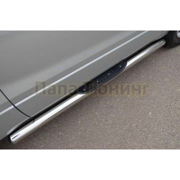 Пороги труба d76 с накладками вариант 3 РусСталь для Suzuki Grand Vitara 2005-2007