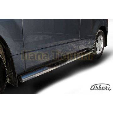 Пороги труба с накладками 76 мм Slitkoff для Suzuki Grand Vitara 2005-2007 Пороги труба с накладками 76 мм Slitkoff для Suzuki Grand Vitara 2005-2007