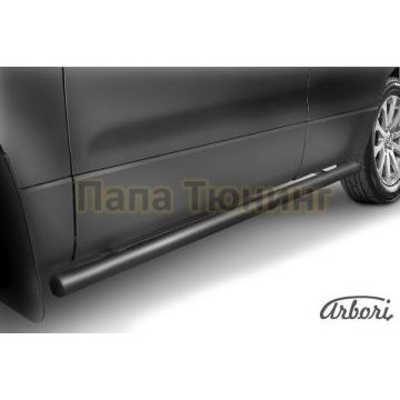 Защита штатных порогов чёрная сталь труба 57 мм Slitkoff для Suzuki Grand Vitara 2005-2007 Защита штатных порогов чёрная сталь труба 57 мм Slitkoff для Suzuki Grand Vitara 2005-2007