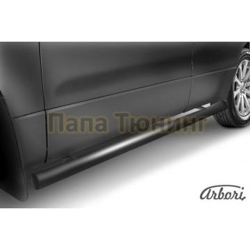 Защита штатных порогов чёрная сталь труба 76 мм Slitkoff для Suzuki Grand Vitara 2005-2007 Защита штатных порогов чёрная сталь труба 76 мм Slitkoff для Suzuki Grand Vitara 2005-2007