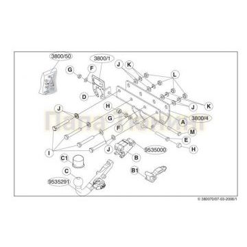 Фаркоп Brink шар BMA съёмный для Jeep Grand Cherokee 2004-2010