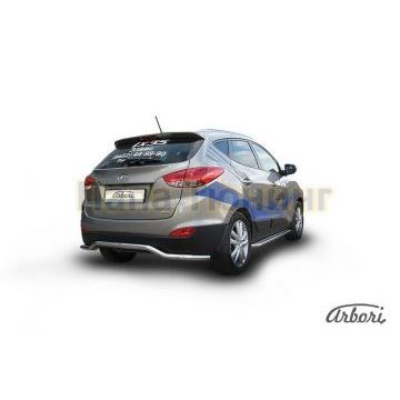 Защита заднего бампера волна 57 мм Slitkoff для Hyundai ix35 2010-2015 Защита заднего бампера волна 57 мм Slitkoff для Hyundai ix35 2010-2015