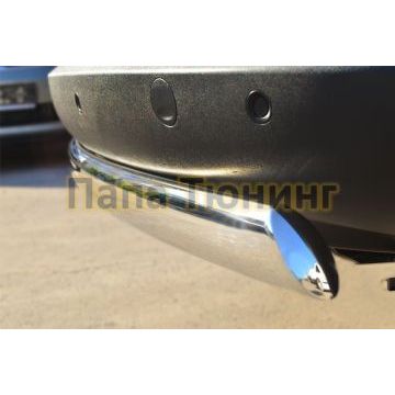 Защита заднего бампера овальная 75х42 мм РусСталь для Kia Sportage 2010-2015