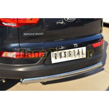 Защита заднего бампера овальная 75х42 мм РусСталь для Kia Sportage 2010-2015