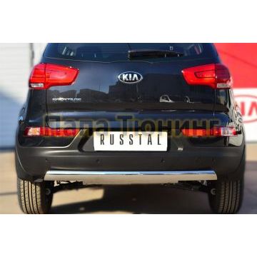 Защита заднего бампера овальная 75х42 мм РусСталь для Kia Sportage 2010-2015