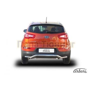 Защита заднего бампера волна 57 мм Slitkoff для Kia Sportage 2010-2015 Защита заднего бампера волна 57 мм Slitkoff для Kia Sportage 2010-2015