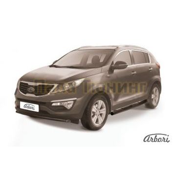 Защита переднего бампера чёрная сталь 57 мм Slitkoff для Kia Sportage 2010-2015 Защита переднего бампера чёрная сталь 57 мм Slitkoff для Kia Sportage 2010-2015