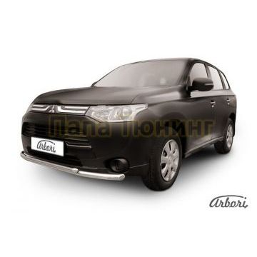 Защита передняя двойная 57-42 мм Slitkoff для Mitsubishi Outlander 2014-2015 Защита передняя двойная 57-42 мм Slitkoff для Mitsubishi Outlander 2014-2015