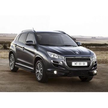 Пороги алюминиевые Rival Black-Premium для Mitsubishi ASX/Outlander/Peugeot 4007/4008/Citroen C 2006-