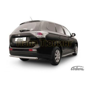 Защита заднего бампера короткая 57 мм Slitkoff для Mitsubishi Outlander 2014-2015 Защита заднего бампера короткая 57 мм Slitkoff для Mitsubishi Outlander 2014-2015