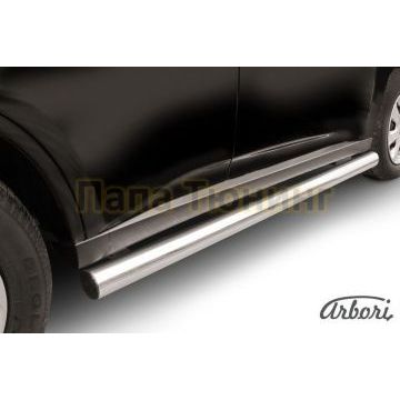 Защита штатных порогов труба 76 мм Slitkoff для Mitsubishi Outlander 2014-2015 Защита штатных порогов труба 76 мм Slitkoff для Mitsubishi Outlander 2014-2015