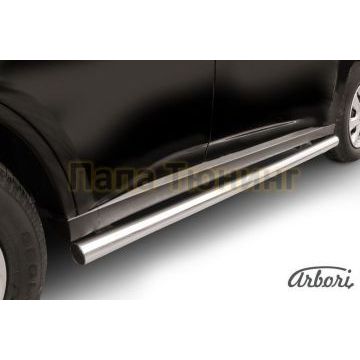 Защита штатных порогов труба 57 мм Slitkoff для Mitsubishi Outlander 2014-2015 Защита штатных порогов труба 57 мм Slitkoff для Mitsubishi Outlander 2014-2015