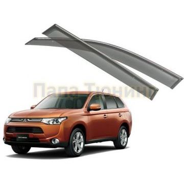 Дефлекторы окон с хромированным молдингом OEM Tuning для Mitsubishi Outlander 2012-2015