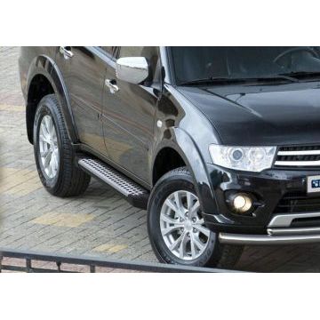 Пороги алюминиевые Rival BMW-Style для Mitsubishi Pajero Sport 2008-2016