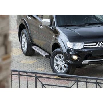 Пороги алюминиевые Rival Start для Mitsubishi Pajero Sport 2008-2016