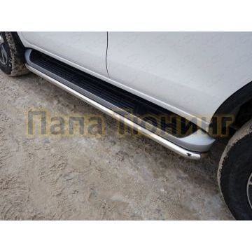 Защита штатных порогов 42 мм ТСС для Toyota Fortuner 2017- Защита штатных порогов 42 мм ТСС для Toyota Fortuner 2017-