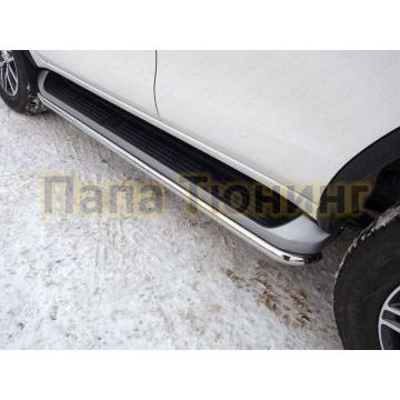 Защита штатных порогов 51 мм ТСС для Toyota Fortuner 2017- Защита штатных порогов 51 мм ТСС для Toyota Fortuner 2017-