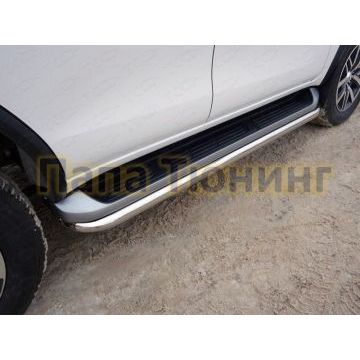 Защита штатных порогов 60 мм ТСС для Toyota Fortuner 2017- Защита штатных порогов 60 мм ТСС для Toyota Fortuner 2017-