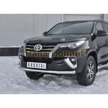 Защита переднего бампера d57 РусСталь для Toyota Fortuner 2017-