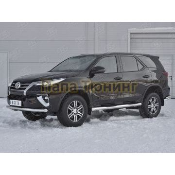 Защита переднего бампера d57 РусСталь для Toyota Fortuner 2017-
