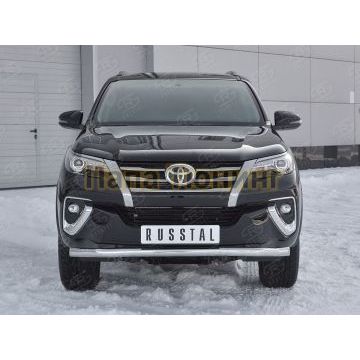 Защита переднего бампера d57 РусСталь для Toyota Fortuner 2017-