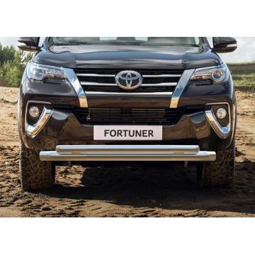 Защита передняя двойная 76-57 мм Rival для Toyota Fortuner 2017-