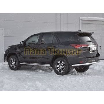 Защита заднего бампера d57 РусСталь для Toyota Fortuner 2017-