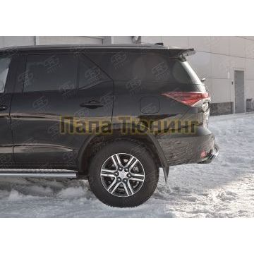 Защита заднего бампера овальная 75х42 мм РусСталь для Toyota Fortuner 2017-