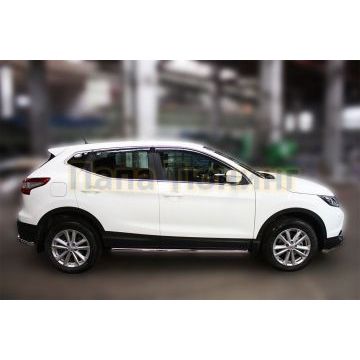 Пороги труба 60 мм ALFeco для Nissan Qashqai (ВСЕ) 2014-2019