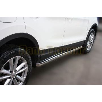 Пороги труба 60 мм ALFeco для Nissan Qashqai (ВСЕ) 2014-2019