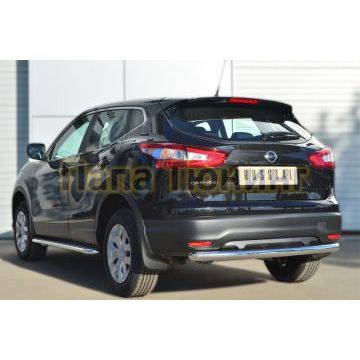 Защита заднего бампера d57 дуга РусСталь для Nissan Qashqai 2014-2019