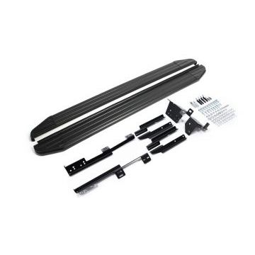 Пороги алюминиевые Rival Black-Premium для Nissan Qashqai/X-Trail T32/Renault Koleos 2014-