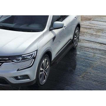 Пороги алюминиевые Rival Black Start для Nissan Qashqai/X-Trail T32/Renault Koleos 2014-