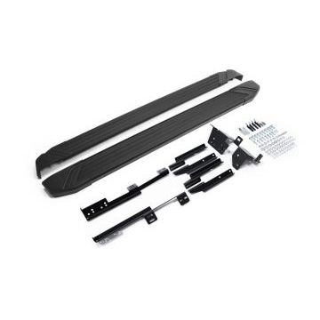 Пороги алюминиевые Rival Black Start для Nissan Qashqai/X-Trail T32/Renault Koleos 2014-